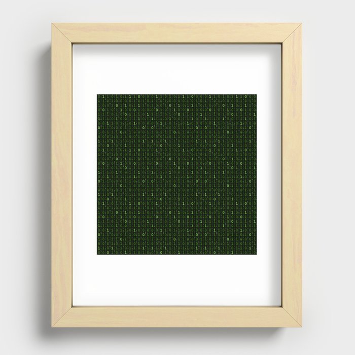 matrix. 0 and 1 numbers Recessed Framed Print