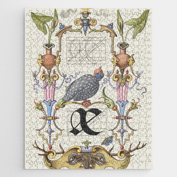 Vintage calligraphy art poster Jigsaw Puzzle