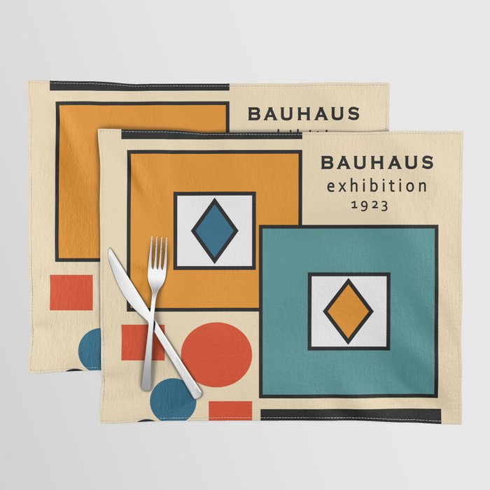 Modern Colorful Bauhaus Art Geometric Architecture Abstract Mid century Modern Retro  Placemat