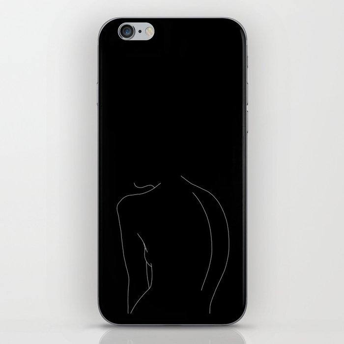 Minimal line drawing of woman's body - Alex black iPhone Skin by The