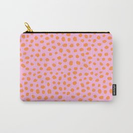 Orange Dalmatian Spots on Pink  Carry-All Pouch