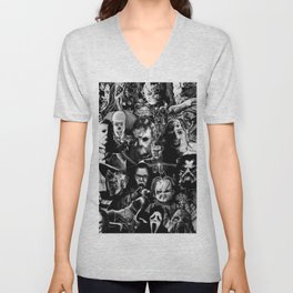 Horror Movie Collage  V Neck T Shirt