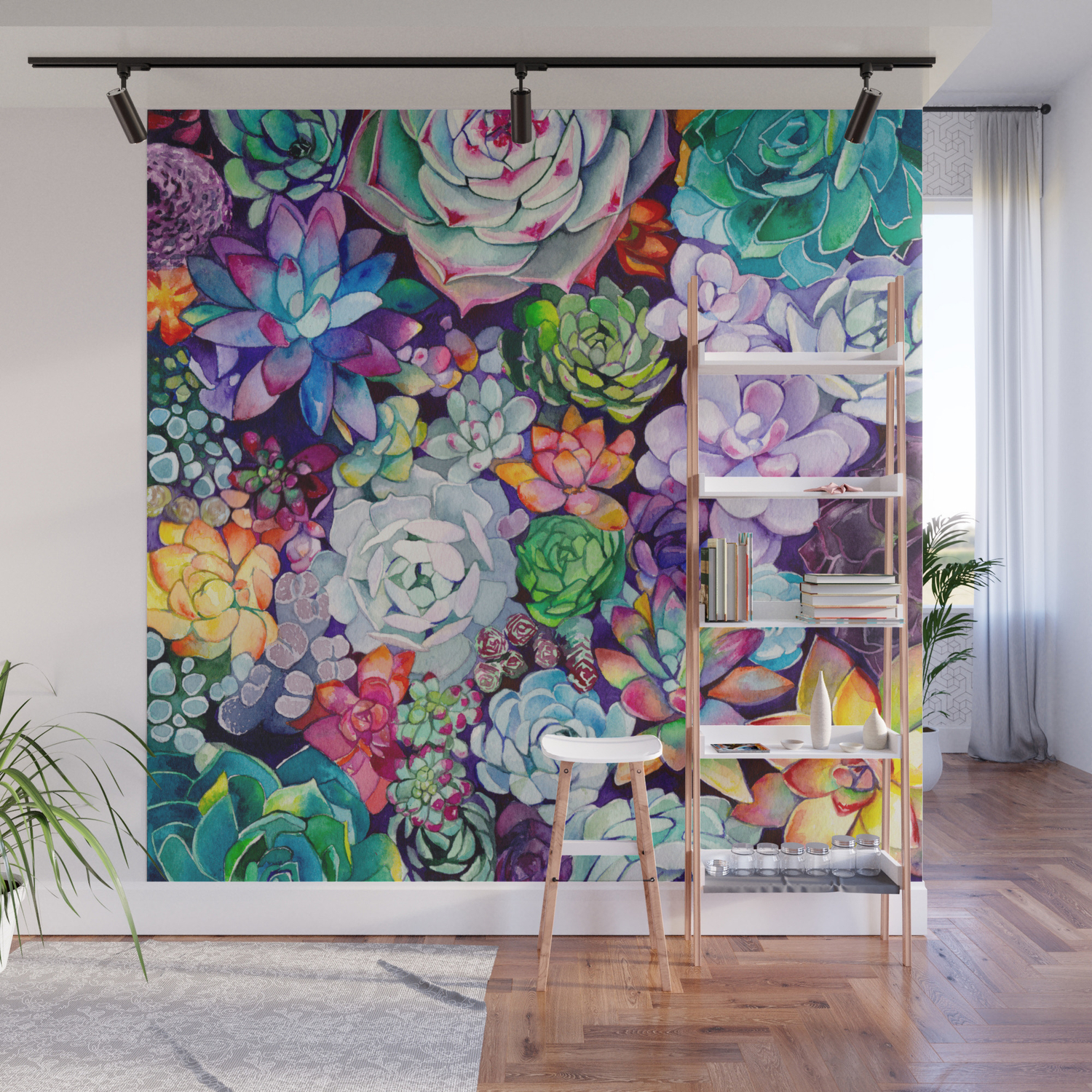 Succulent Garden Wall Mural By Maiautumndesign Society6