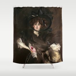  Portrait of Mademoiselle Lanthelme, 1907 by Giovanni Boldini Shower Curtain
