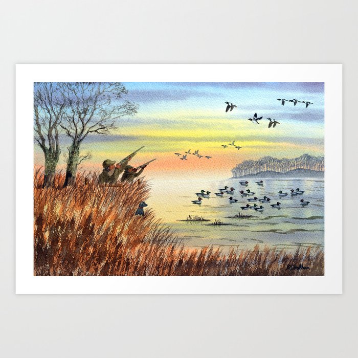 Duck Hunting With Dad For Goldeneye Art Print