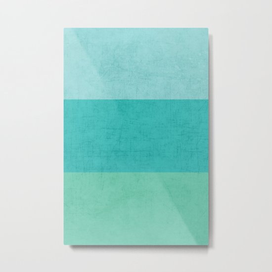 three stripes - teal Metal Print