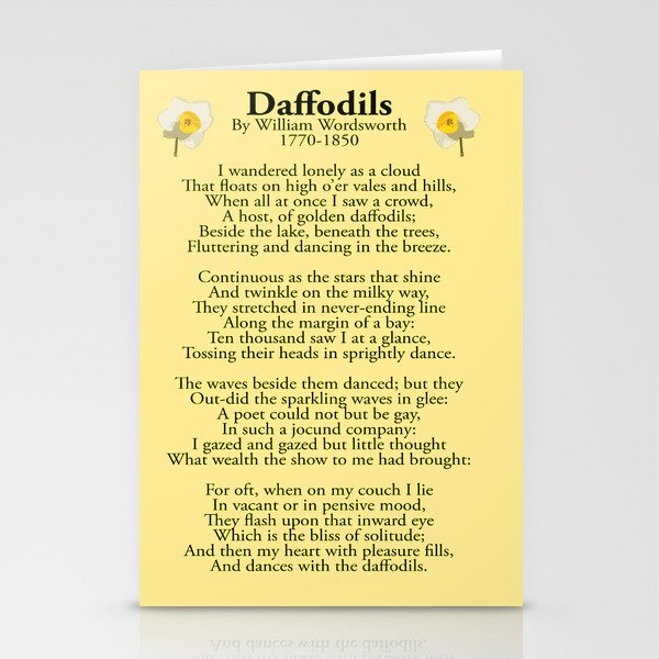 Daffodils. By William Wordsworth 1770-1850. Stationery Cards