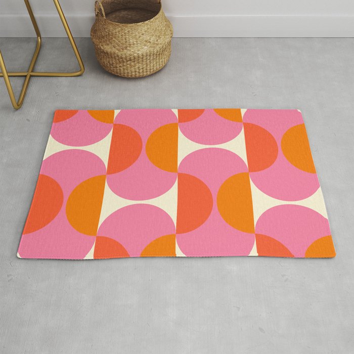Capsule Sixties Retro with white background Rug