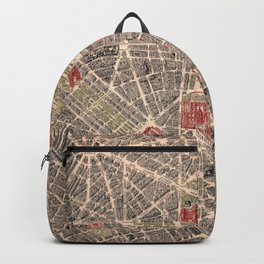 Vintage Map of Paris Backpack