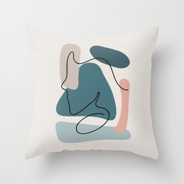 Retro Vintage Abstract Modern Boho Pattern Throw Pillow
