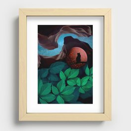 cat and milky way Recessed Framed Print