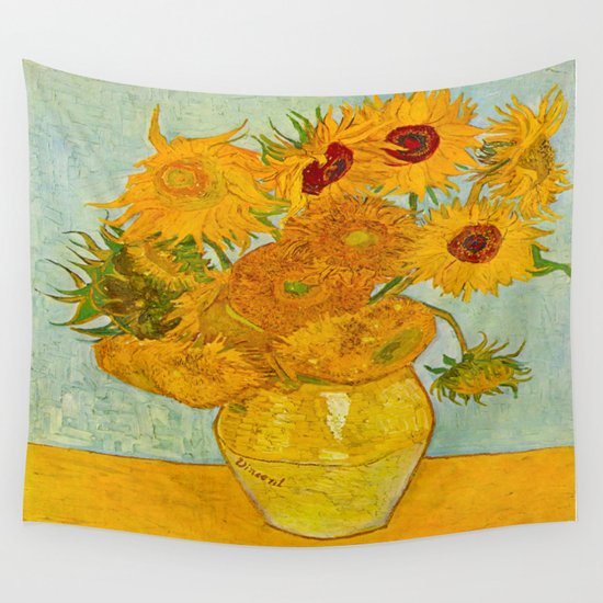 Sunflowers Oil Painting By Vincent Van Gogh Wall Tapestry By