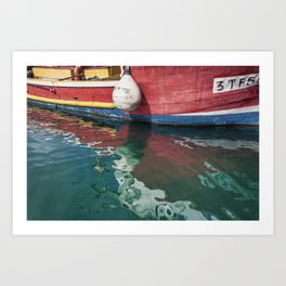 The Harbour Series - Boat and Reflections Art Print