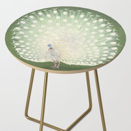 Peacock, Ohara Koson - Japanese Woodcut Side Table