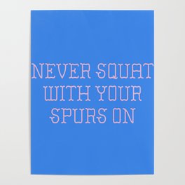 Cautious Squatting, Pink and Blue Poster