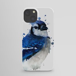 Watercolor blue jay bird iPhone Case