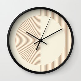 Geometric lines in Shades of Coffee and Latte 3 Wall Clock