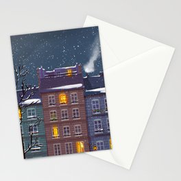 Snowy Street Stationery Card