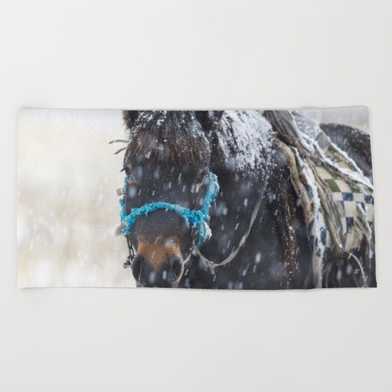 Winter Horse I Beach Towel