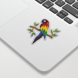 A Colorful parrot from Nature in Quilling Paper Design Sticker