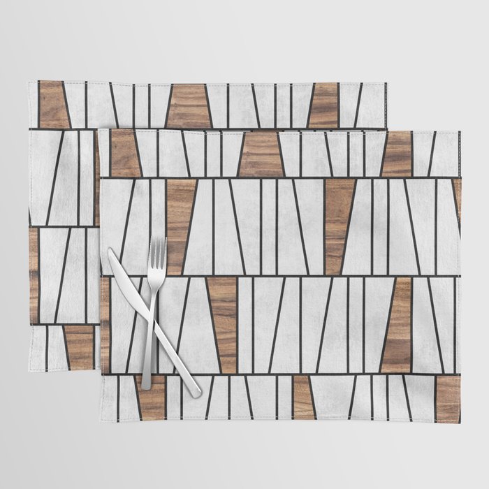 Mid-Century Modern Pattern No.4 - Concrete and Wood Placemat