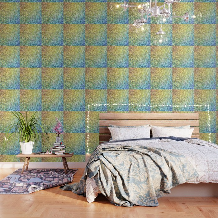 Colorful Turquoise Ombre Glitter Wallpaper