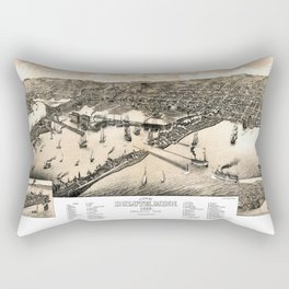 Duluth - Minnesota - 1883 vintage pictorial map Rectangular Pillow