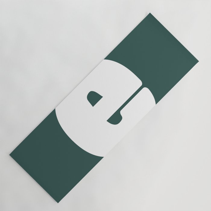 e (White & Dark Green Letter) Yoga Mat