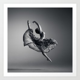 Ballerina jumping Art Print