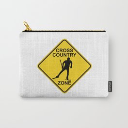 Cross Country Skiing Zone Road Sign Carry-All Pouch