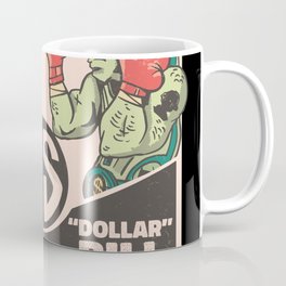 Bit Coin vs Dollar Bill for Crypto Currency Trader Coffee Mug
