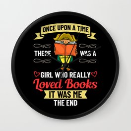 Book Girl Reading Women Bookworm Librarian Reader Wall Clock