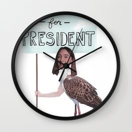 Lady Bird for President Wall Clock