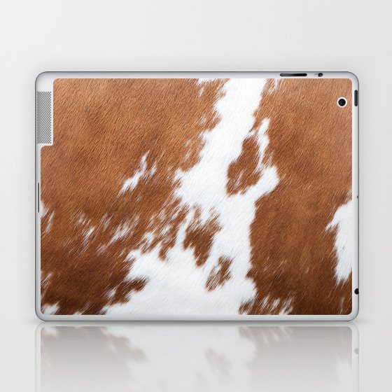 Cowhide, Cow Skin Print Pattern Modern Cowhide Faux Leather Laptop & iPad Skin