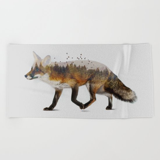 Red Fox Beach Towel