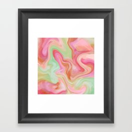 Mountain Retro Rock Swirls - Bright coral Framed Art Print