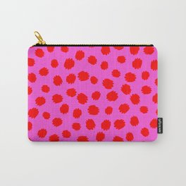 Keep me Wild Animal Print - Pink with Red Spots Carry-All Pouch