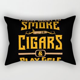 Smoker Smoking Smoke Cigars Play Golf Golfer Gift Rectangular Pillow