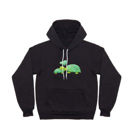 Sweet Turtle Hugs with Heart in Teal and Lime Green Hoody