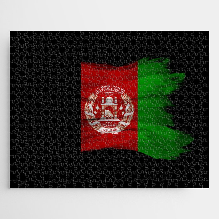 Afghanistan flag brush stroke, national flag Jigsaw Puzzle
