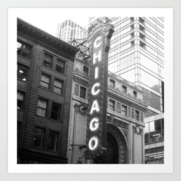 Chicago #3 Art Print | Landscape, Square, Photo, Digital, Digitalmanipulation, City, America, Travel, Theater, Buildlings 