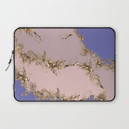 Very Peri and Lotus Gold Splatter Abstract Laptop Sleeve
