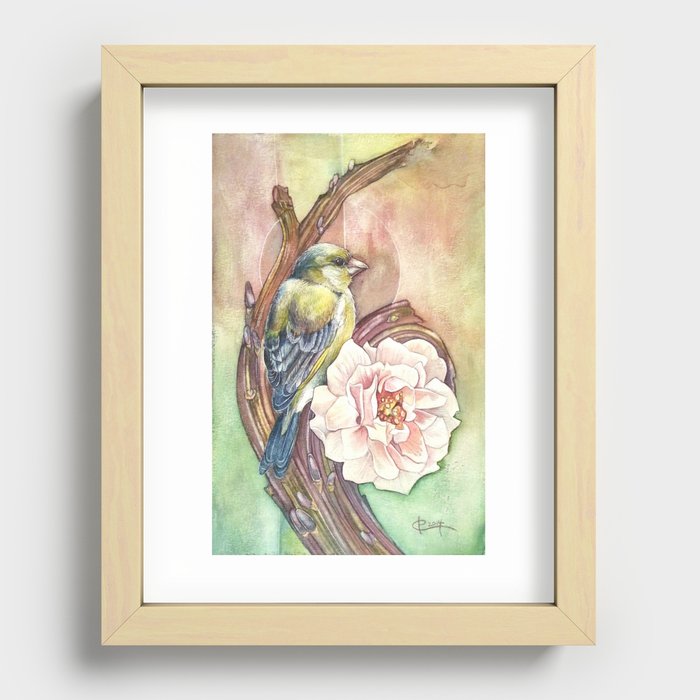 Green and Rose Recessed Framed Print