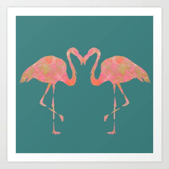 pink flamingo Art Print