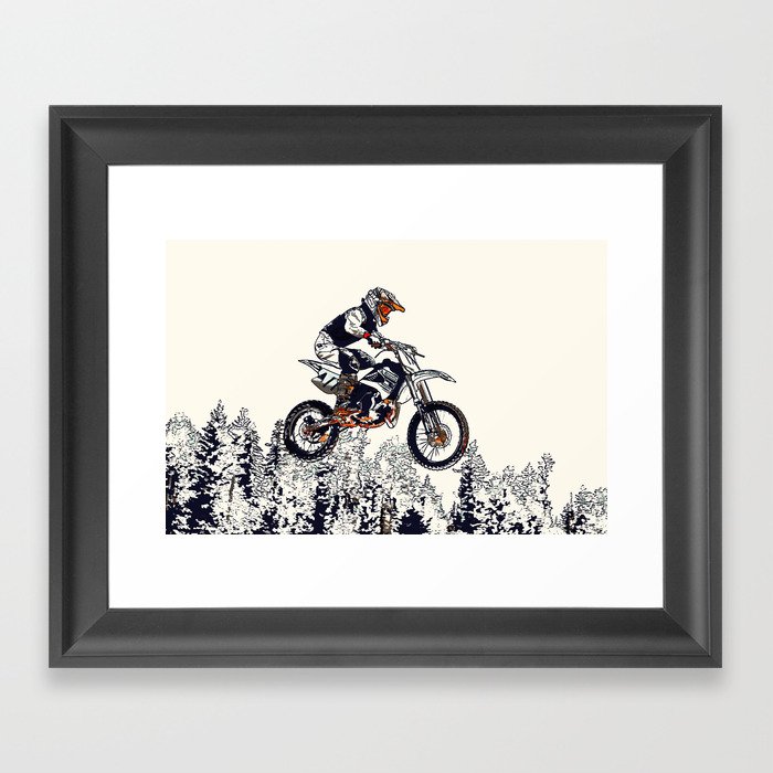 "High Flyer" Motocross Racer Framed Art Print