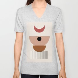 Abstract Shapes and Lines 9 V Neck T Shirt
