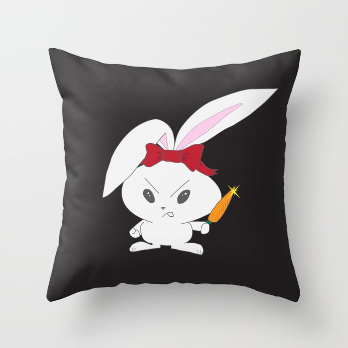 Bad Hare Day Throw Pillow