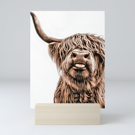 Funny Higland Cattle Mini Art Print