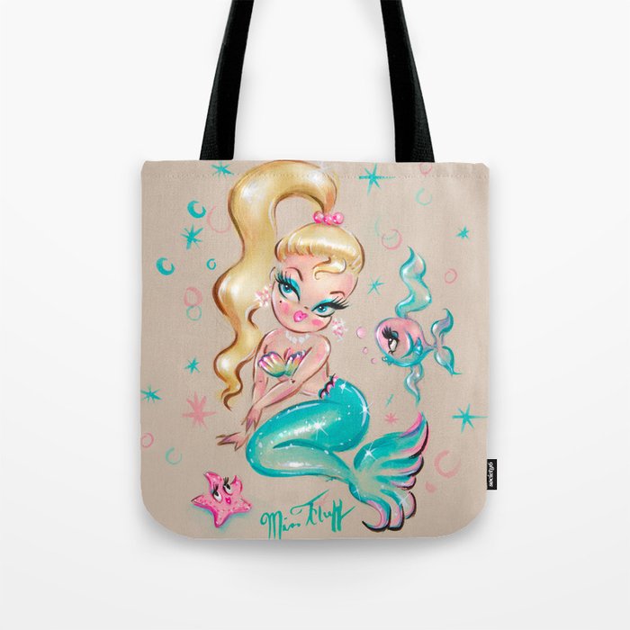 Blonde Babydoll Mermaid Tote Bag