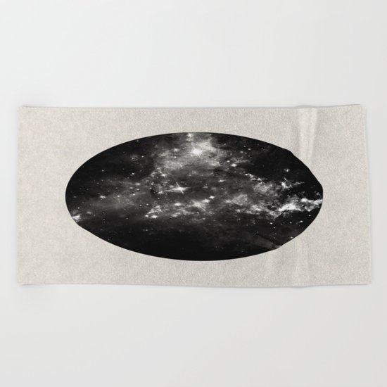 God's Window - Black And White Space Painting Beach Towel